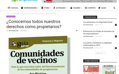 Mundo Emprende, medio especializado en empresa, habla del «GuíaBurros: Comunidades de Vecinos»