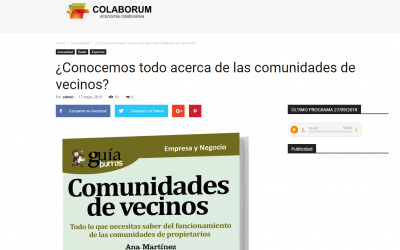 El «GuíaBurros: Comunidades de vecinos» en Colaborum, medio especializado en economía colaborativa.