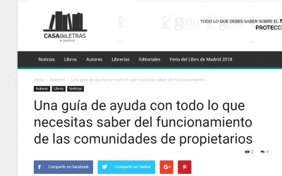 Casa de Letras y el GuíaBurros: Comunidades de vecinos, de Ana Martínez.